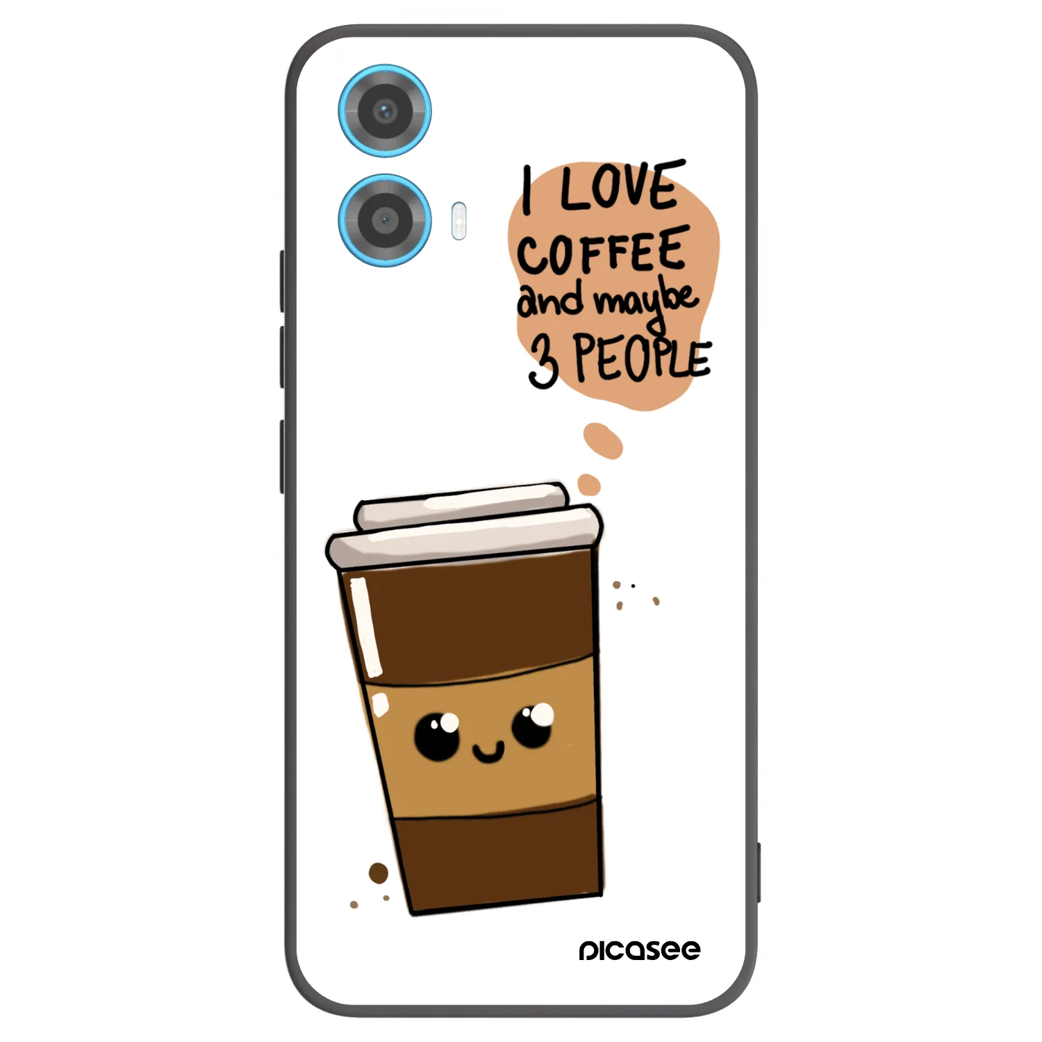 Picasee silikónový čierny obal pre Motorola Moto G34 5G - Cute coffee