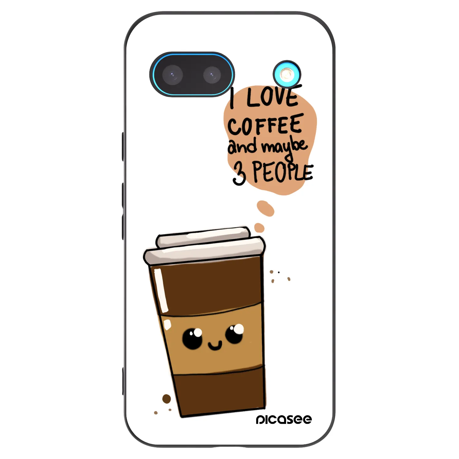Picasee silikónový čierny obal pre Google Pixel 8 - Cute coffee