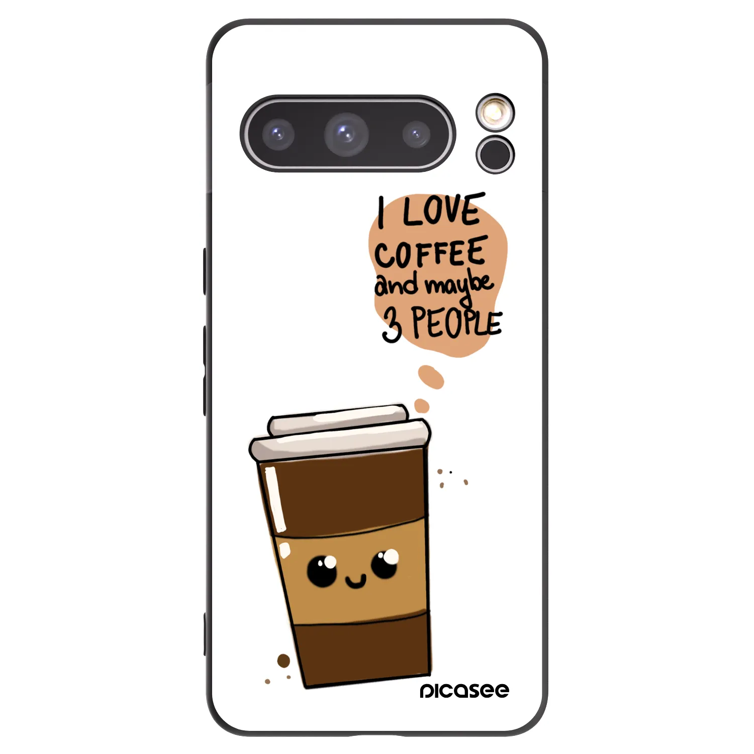 Picasee silikónový čierny obal pre Google Pixel 8 Pro - Cute coffee