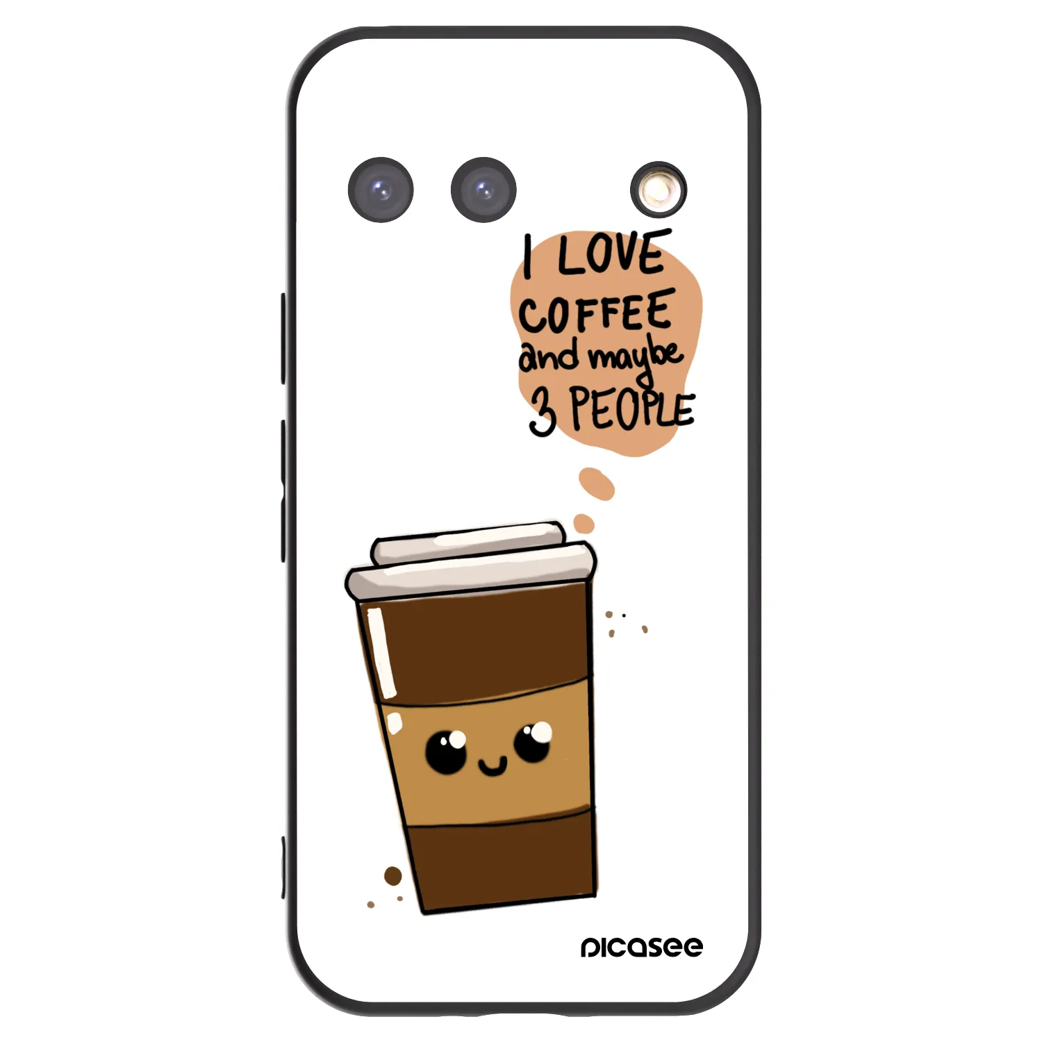 Picasee silikónový čierny obal pre Google Pixel 9 - Cute coffee