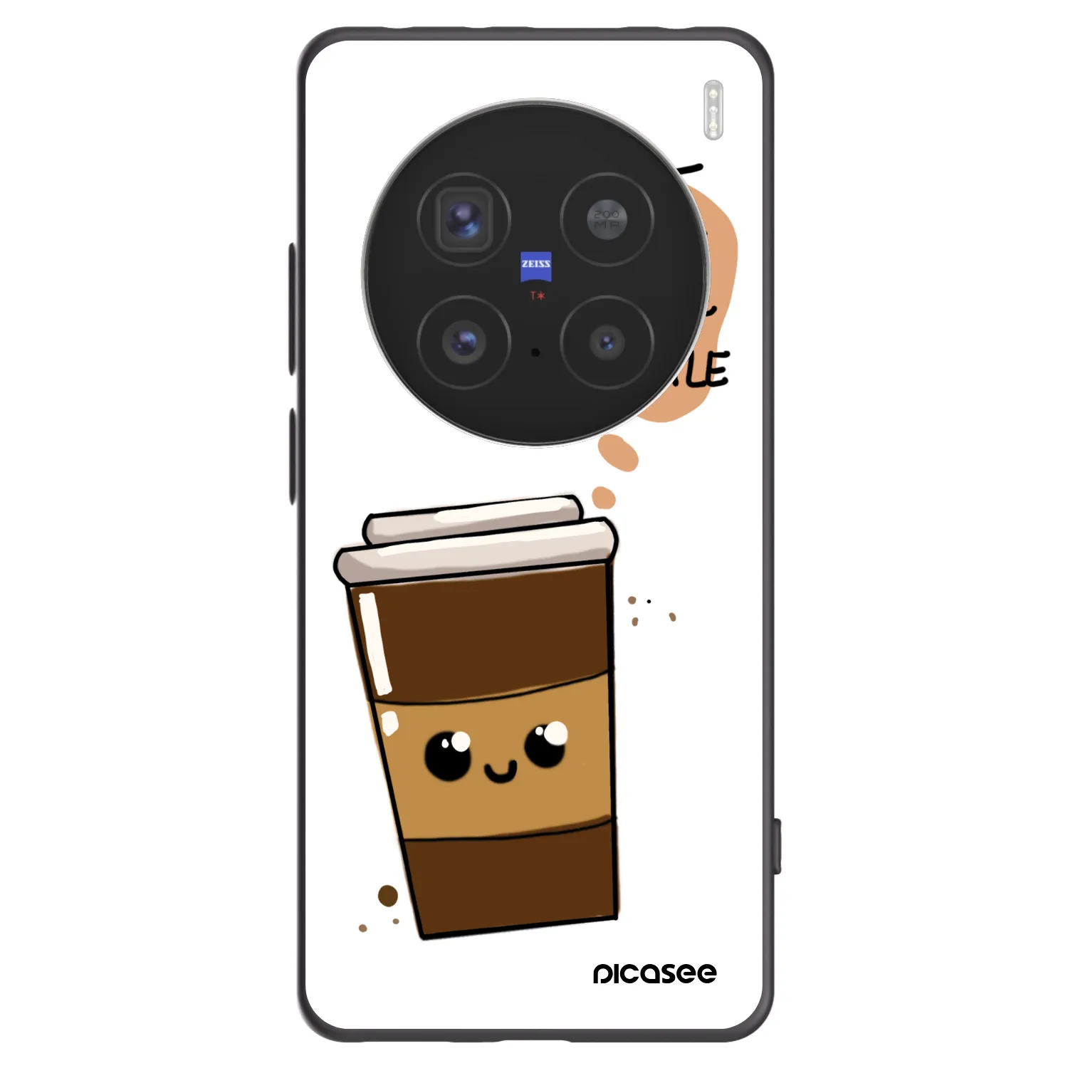 Picasee silikónový čierny obal pre Vivo X200 Pro - Cute coffee