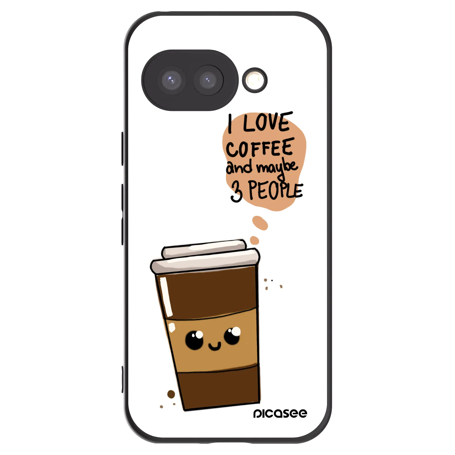 Picasee silikónový čierny obal pre Google Pixel 9a - Cute coffee