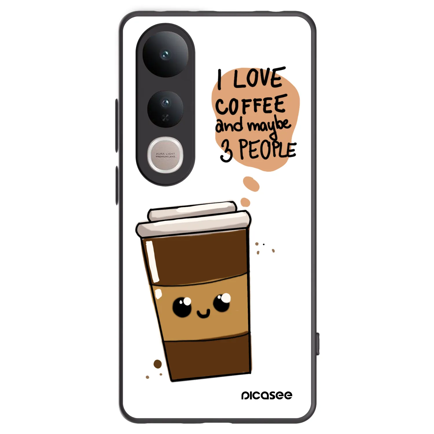 Picasee silikónový čierny obal pre Vivo V50 Lite 5G - Cute coffee
