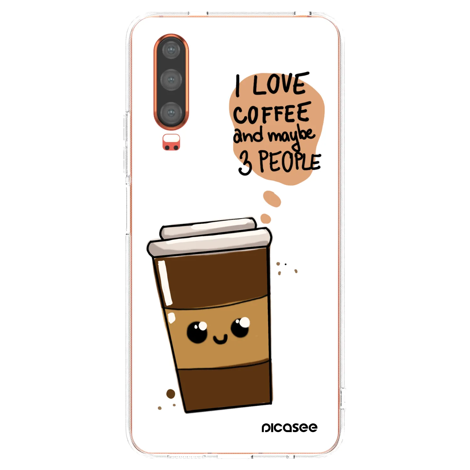 Picasee silikónový prehľadný obal pre Huawei P30 - Cute coffee