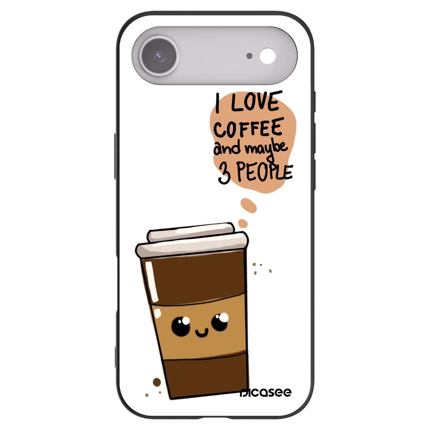 Picasee silikónový čierny obal pre Apple iPhone Air - Cute coffee
