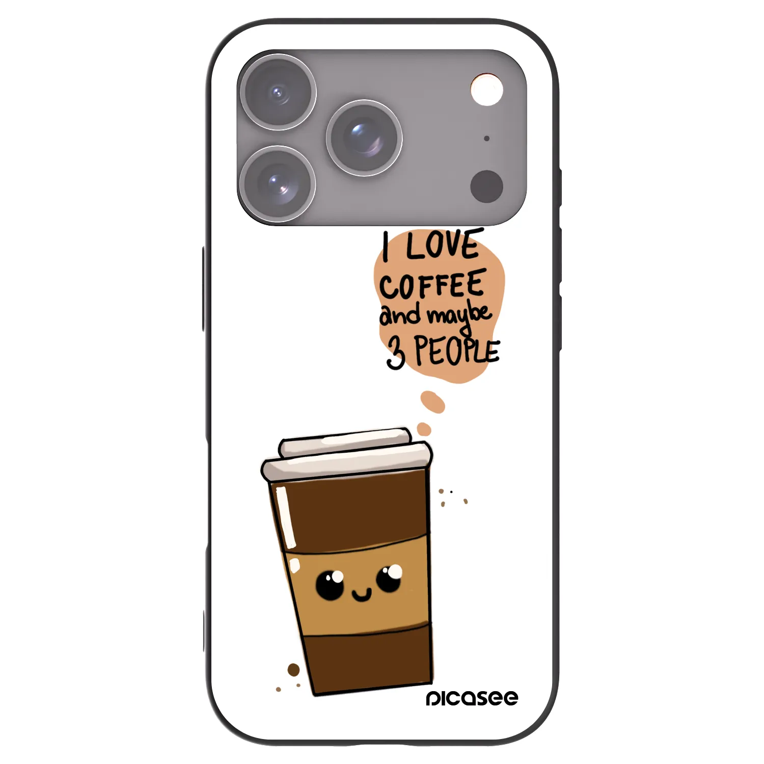 Picasee silikónový čierny obal pre Apple iPhone 17 Pro - Cute coffee