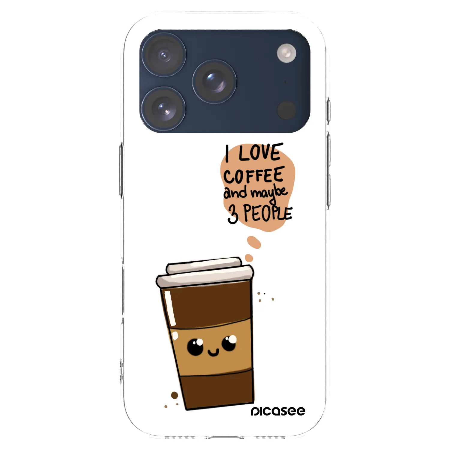 Picasee silikónový prehľadný obal pre Apple iPhone 17 Pro - Cute coffee