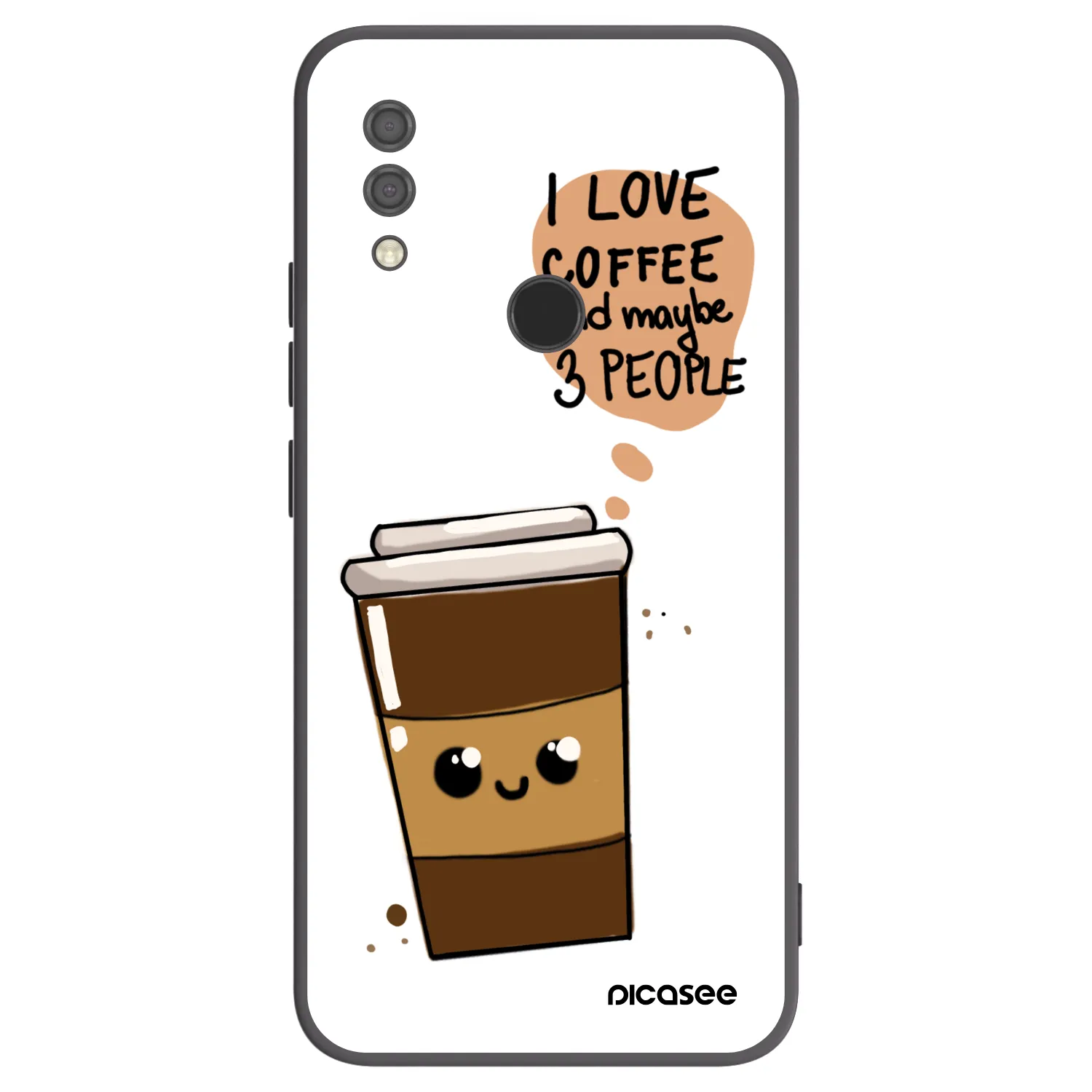 Picasee silikónový čierny obal pre Xiaomi Redmi 7 - Cute coffee