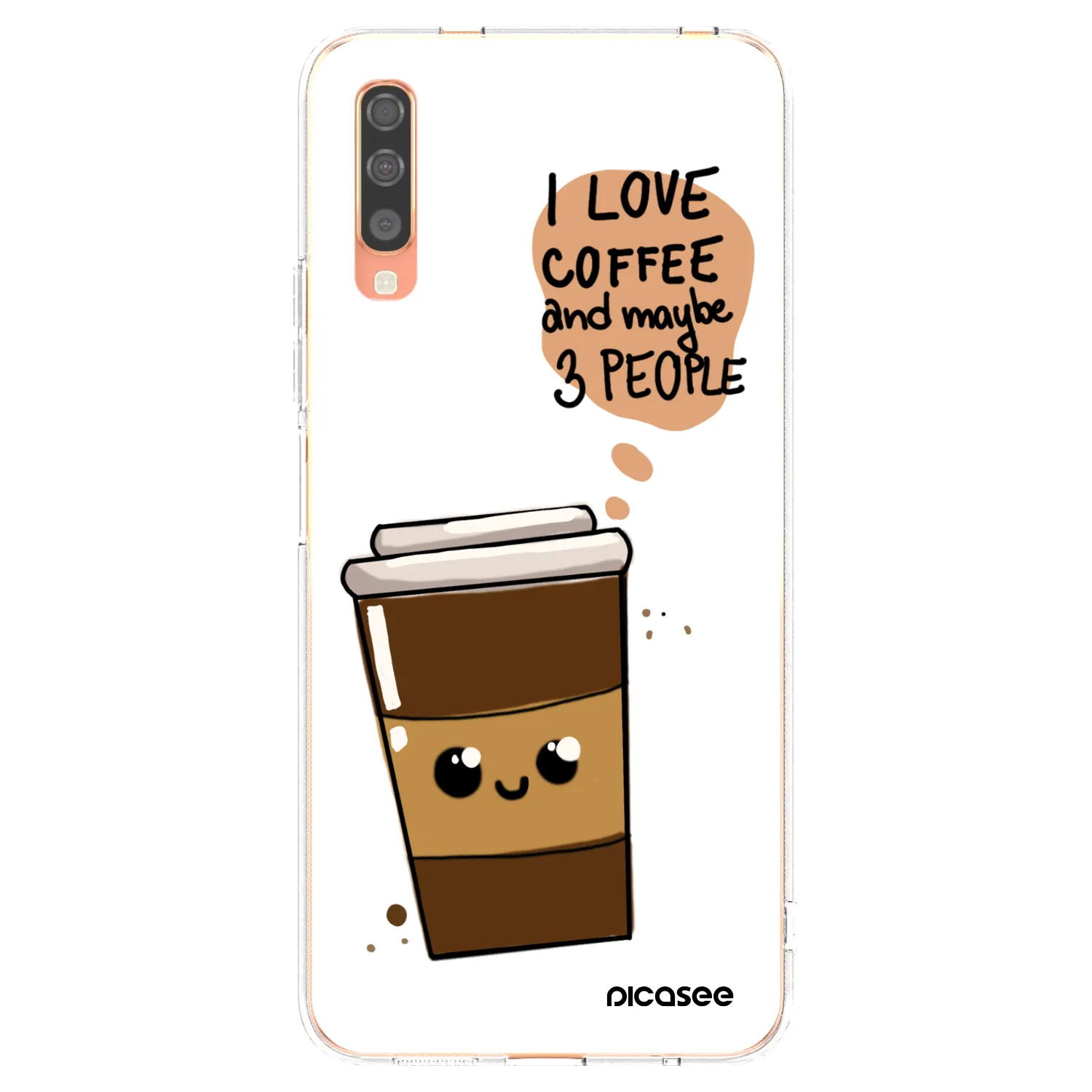 Picasee silikónový prehľadný obal pre Samsung Galaxy A70 A705F - Cute coffee
