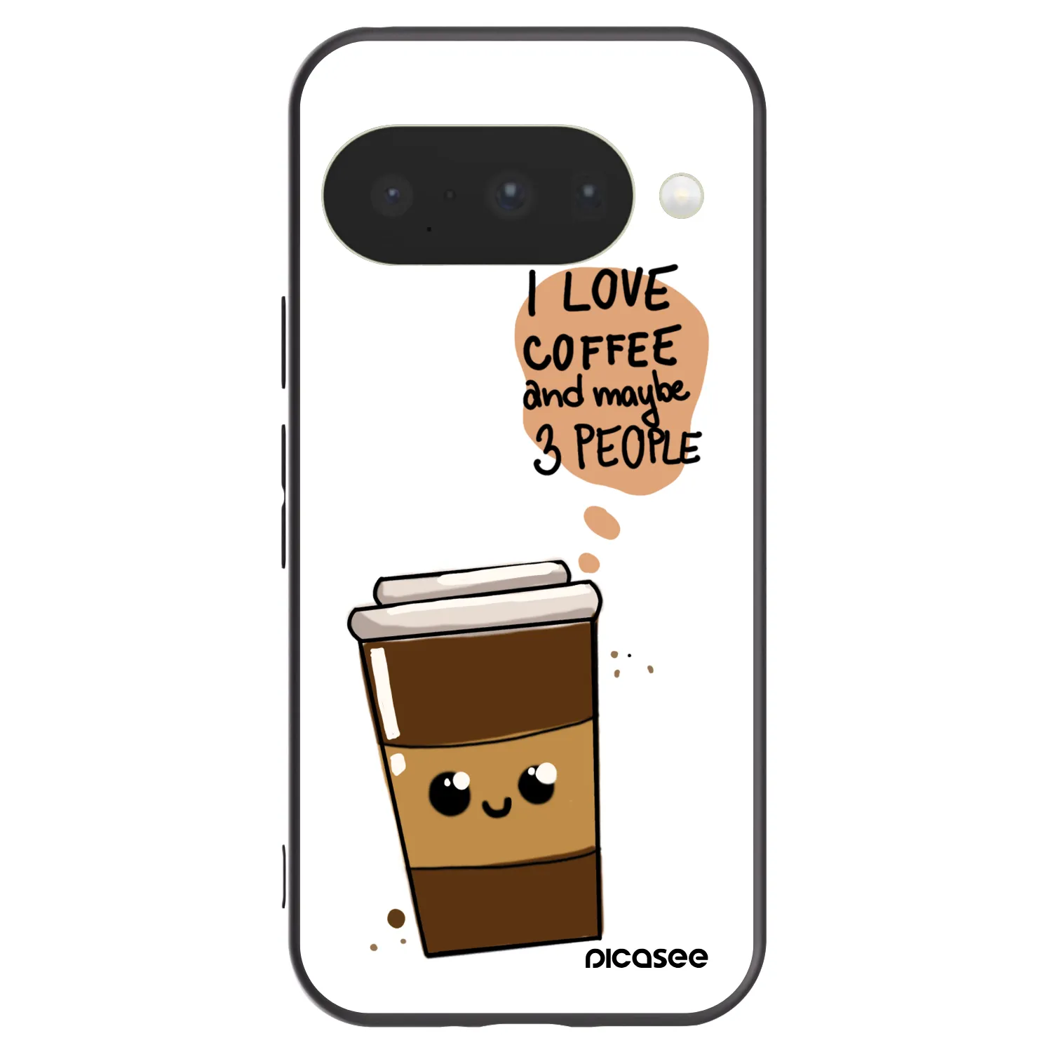 Silikónový čierny obal pre Google Pixel 10 - Cute coffee