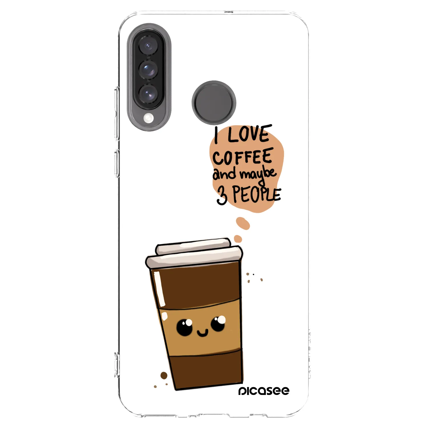 Picasee silikónový prehľadný obal pre Huawei P30 Lite - Cute coffee
