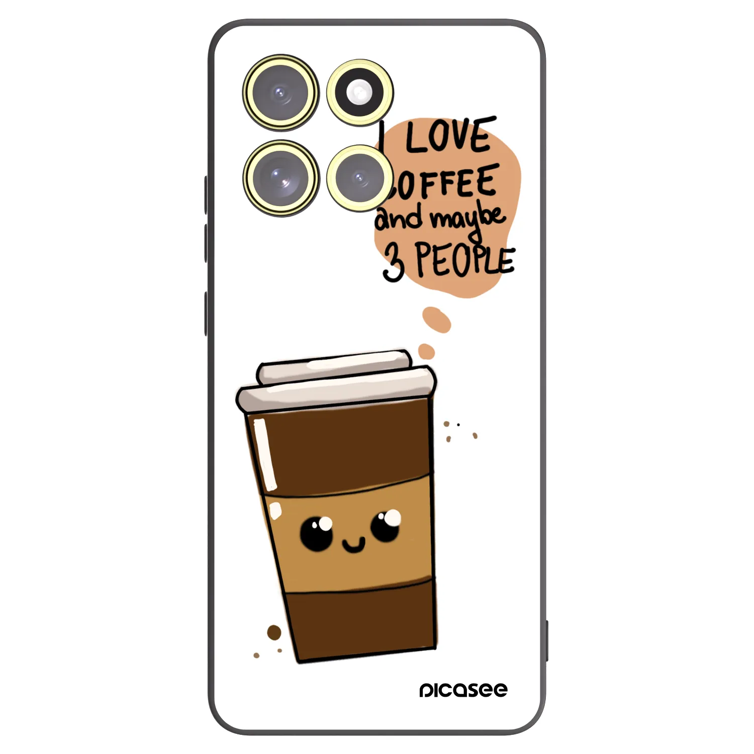 Picasee silikónový čierny obal pre Motorola Moto G86 Power 5G - Cute coffee