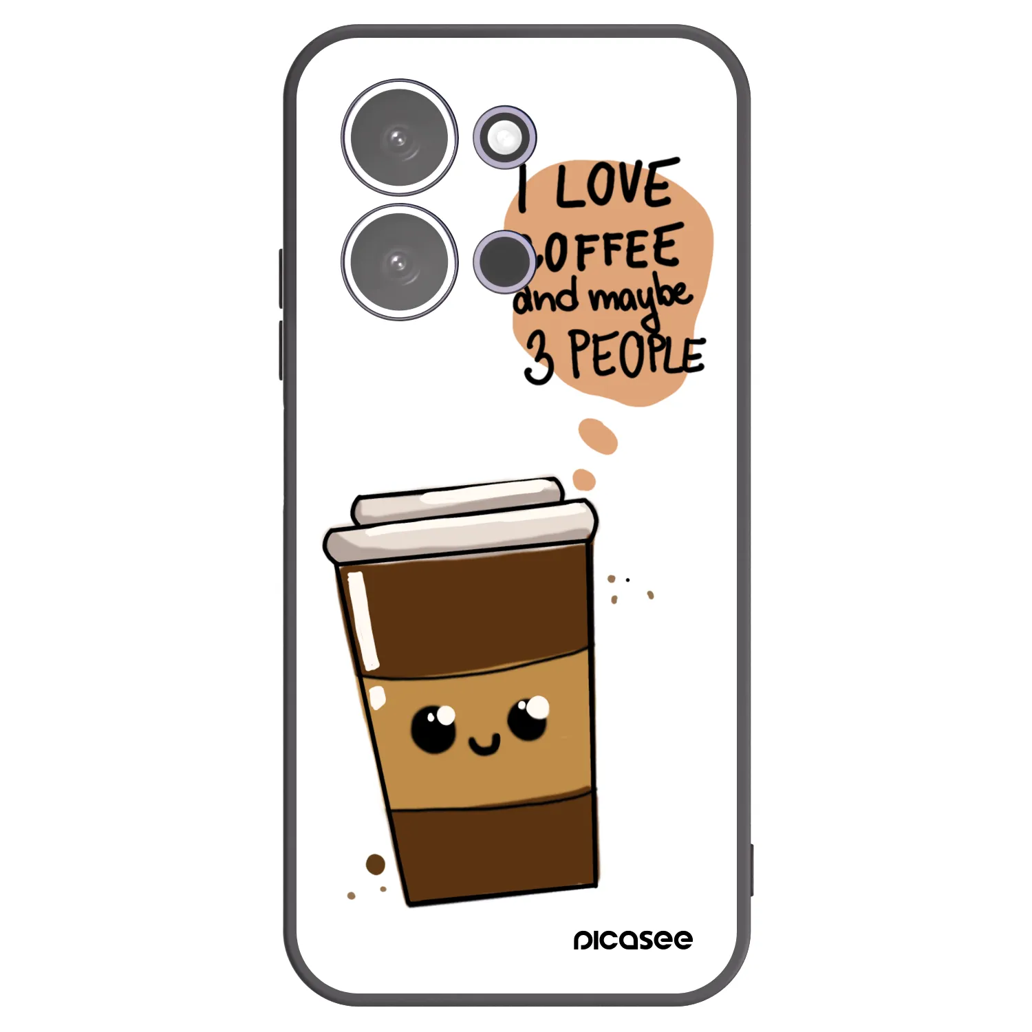 Picasee silikónový čierny obal pre Xiaomi Redmi 15C 5G - Cute coffee