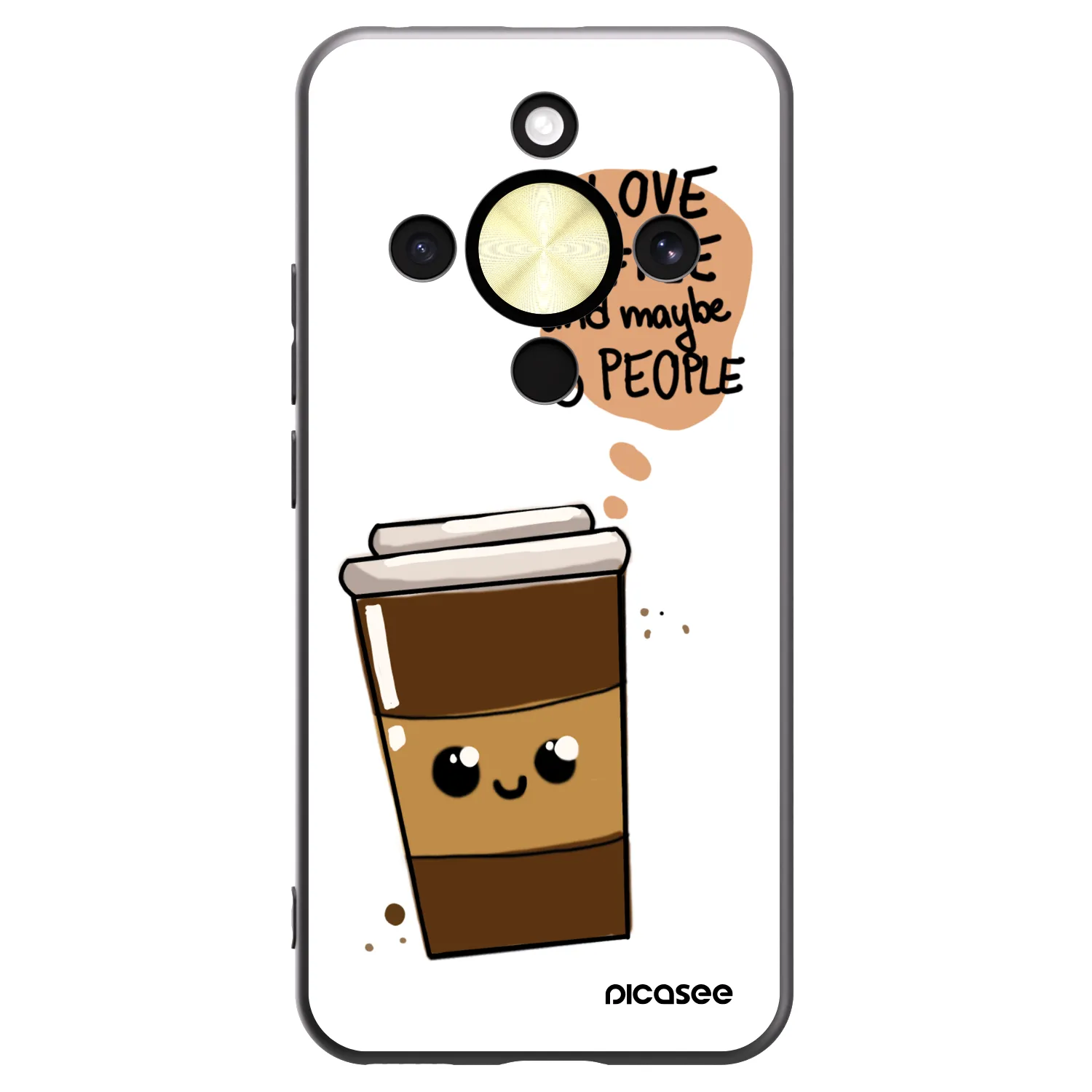 Picasee silikónový čierny obal pre Honor Magic8 Lite 5G - Cute coffee