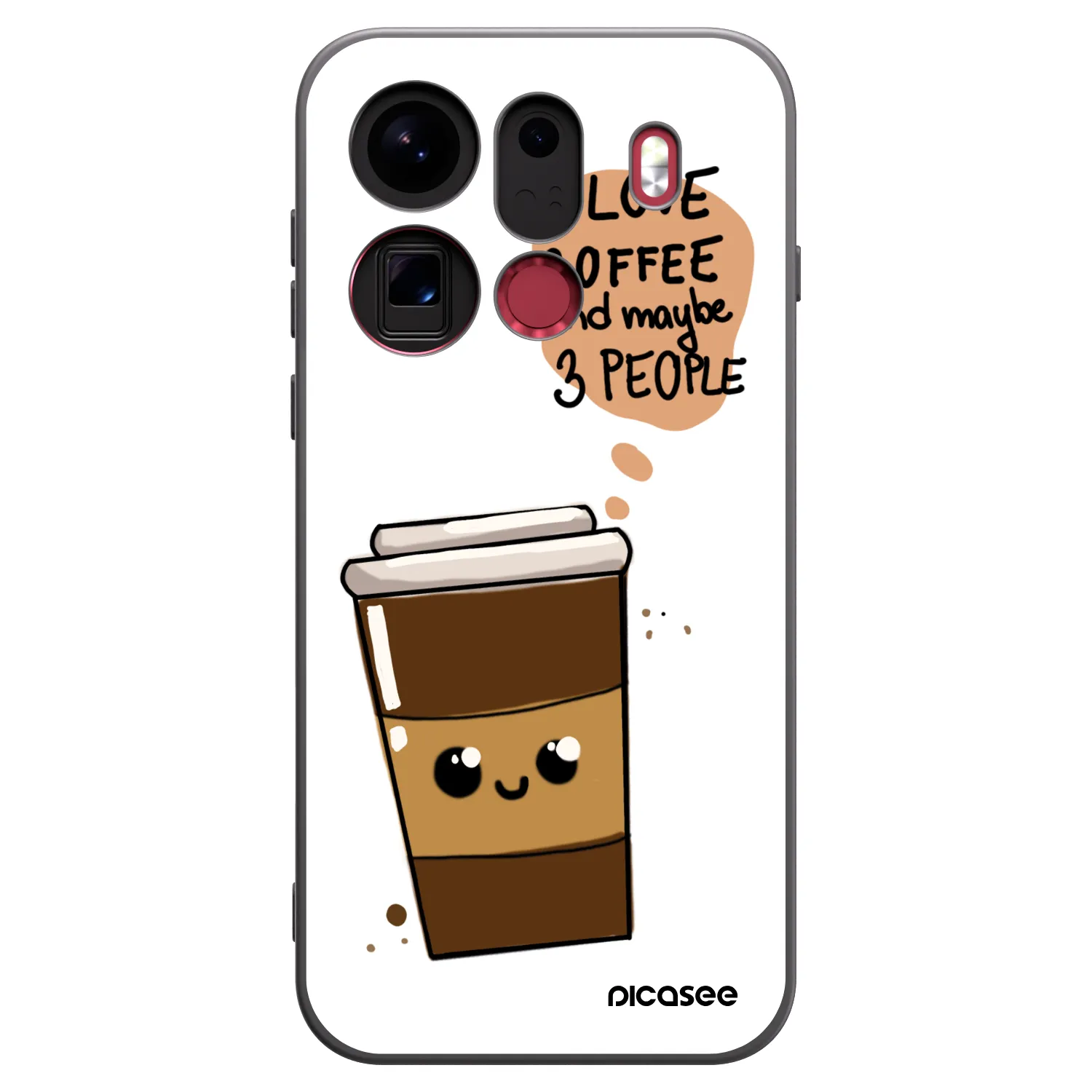 Picasee silikónový čierny obal pre OPPO Find X9 Pro - Cute coffee