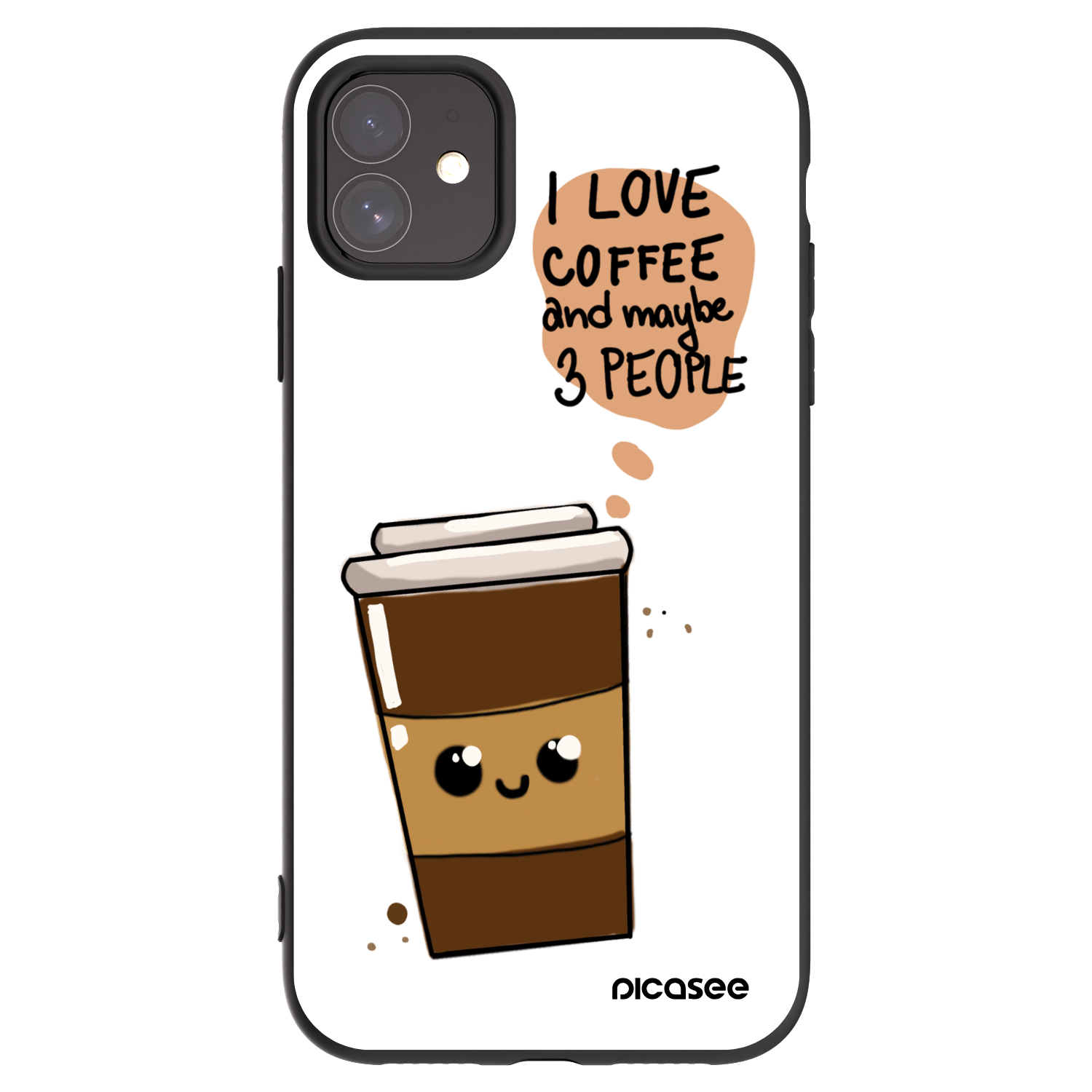 Picasee silikónový čierny obal pre Apple iPhone 11 - Cute coffee