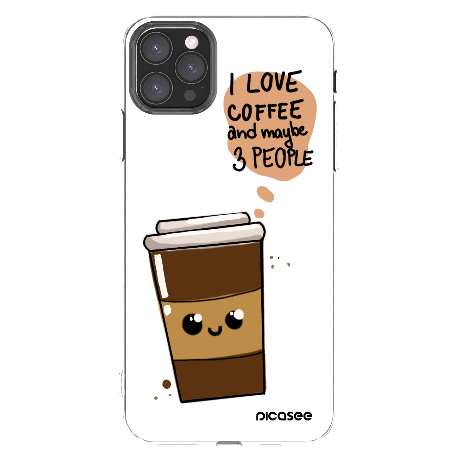 Picasee silikónový prehľadný obal pre Apple iPhone 11 Pro Max - Cute coffee