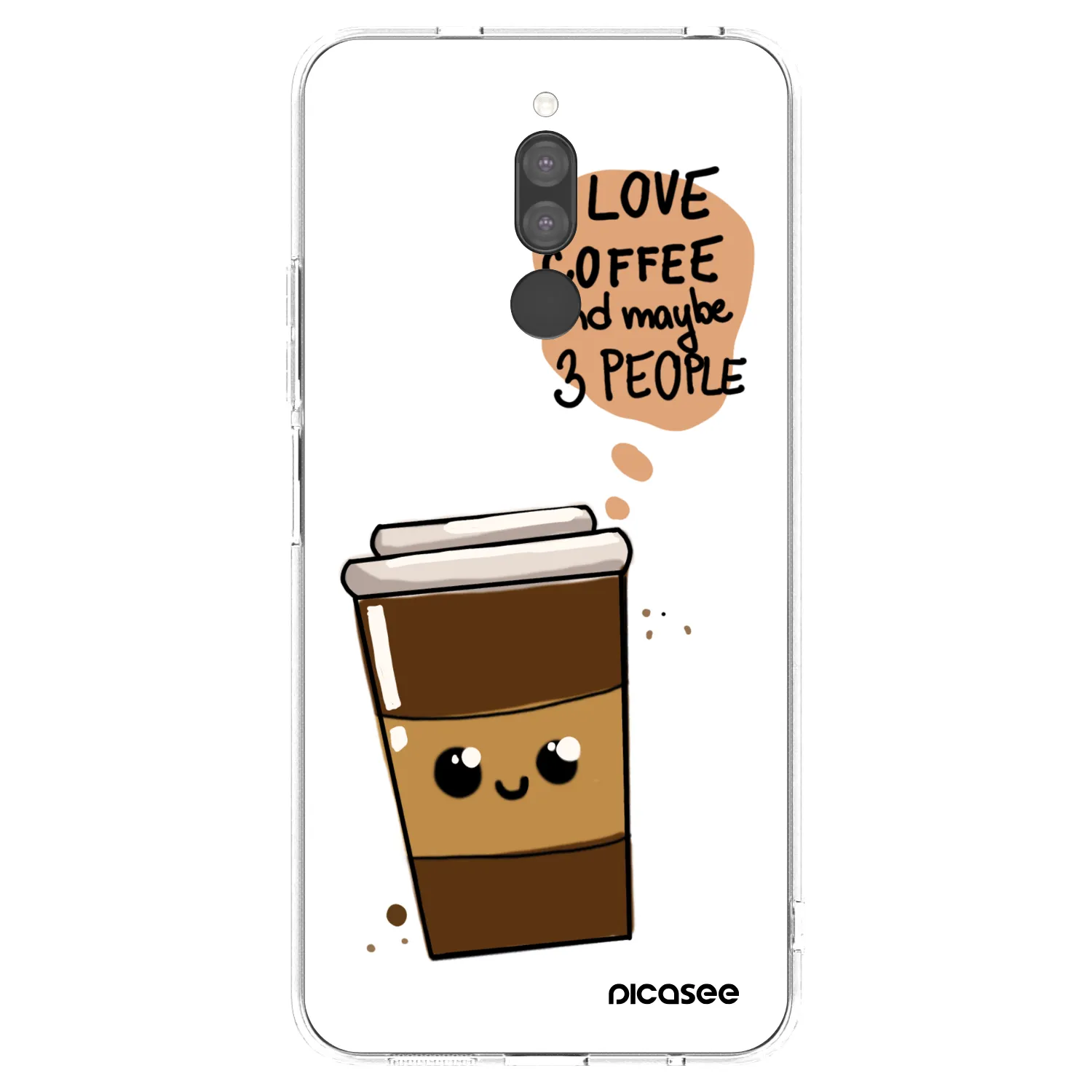 Silikónový prehľadný obal pre Xiaomi Redmi 8 - Cute coffee