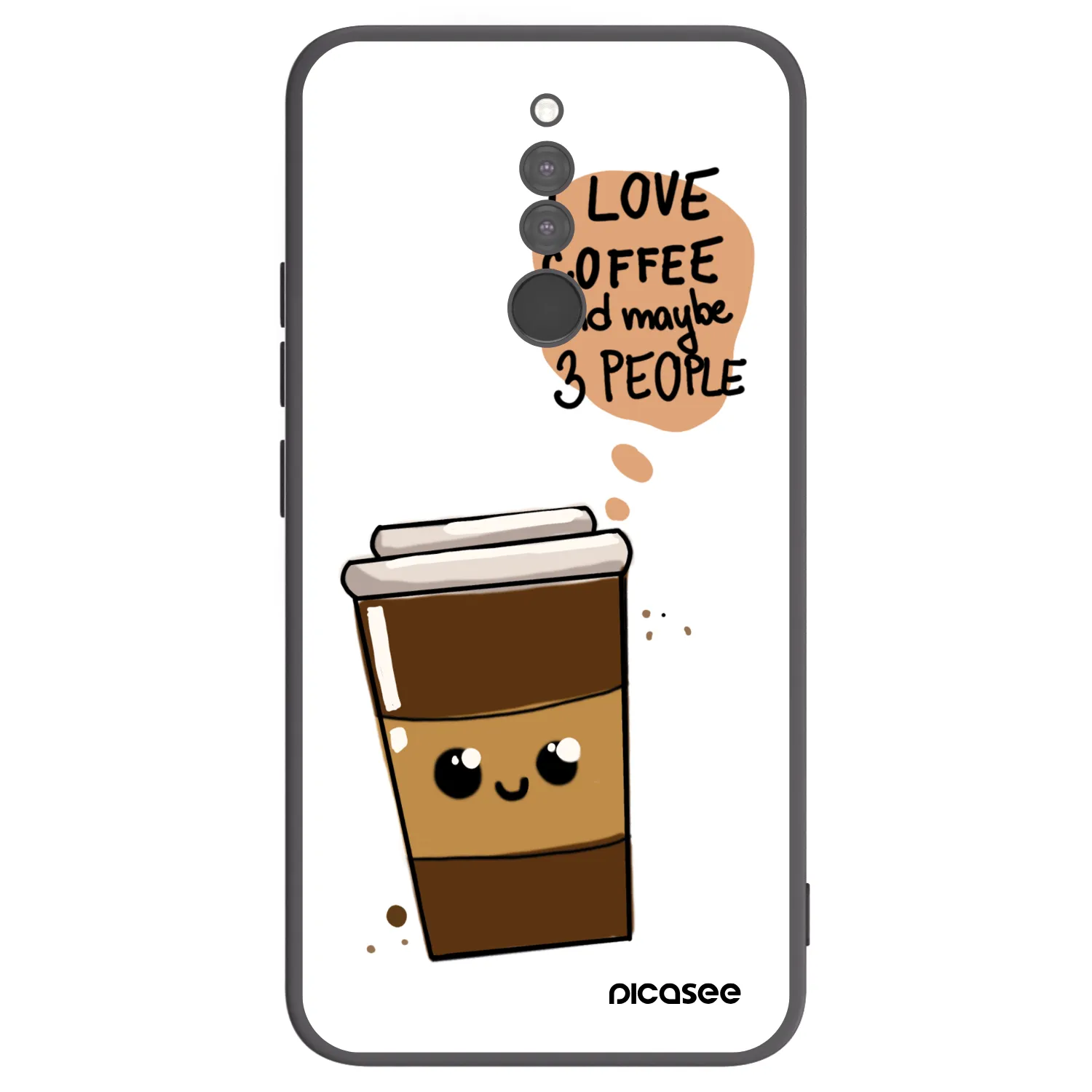 Picasee silikónový čierny obal pre Xiaomi Redmi 8 - Cute coffee