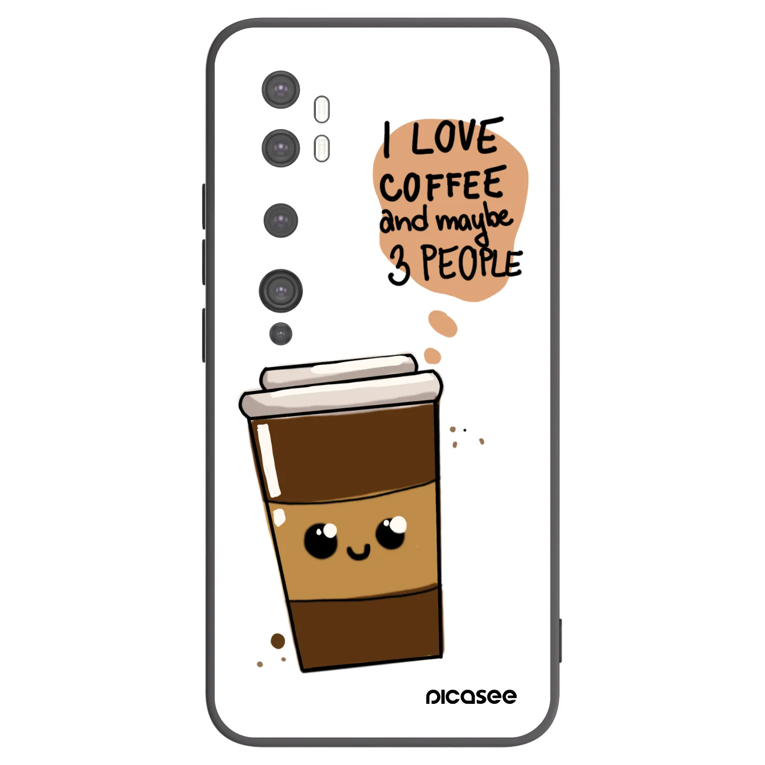 Picasee silikónový čierny obal pre Xiaomi Mi Note 10 (Pro) - Cute coffee