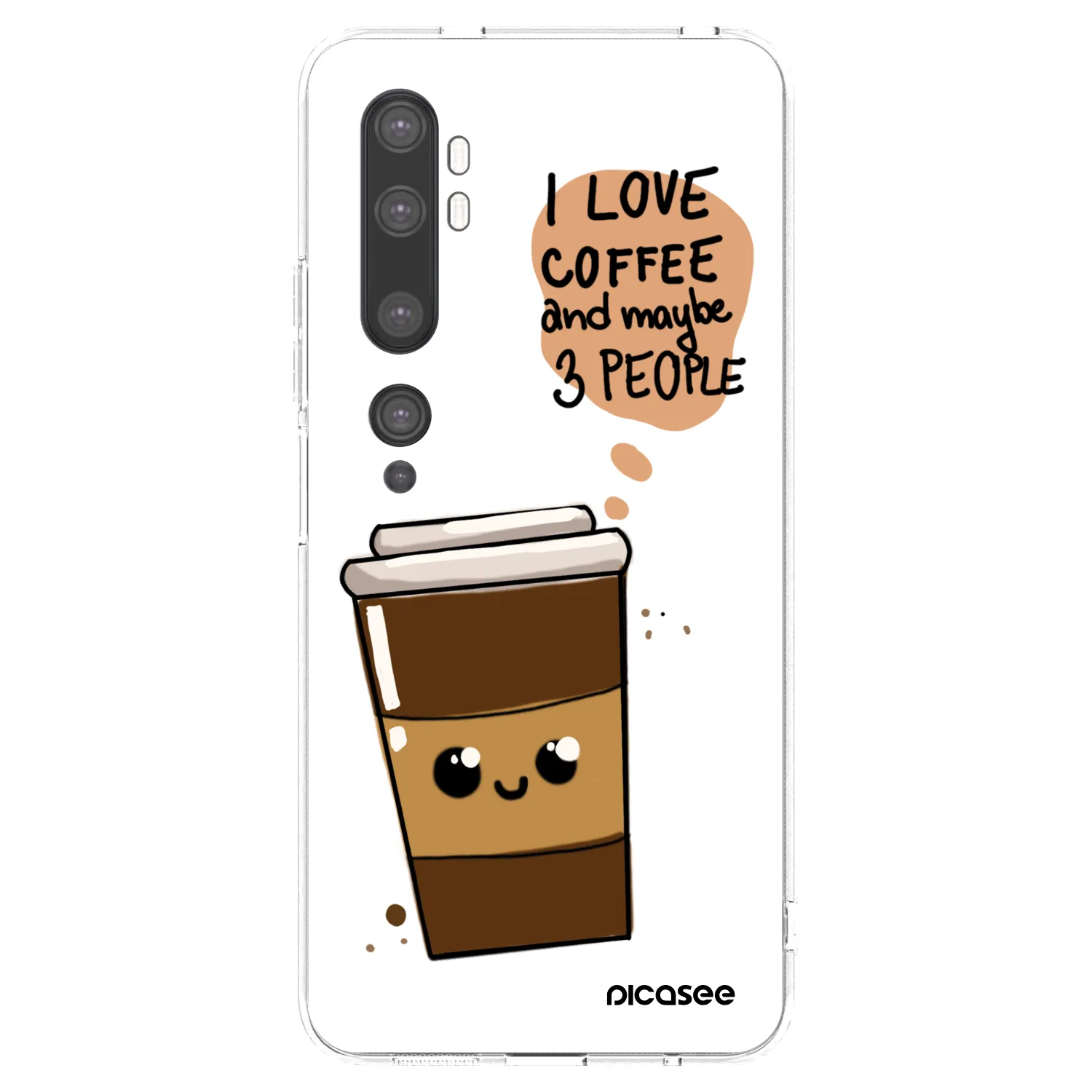 Silikónový prehľadný obal pre Xiaomi Mi Note 10 (Pro) - Cute coffee
