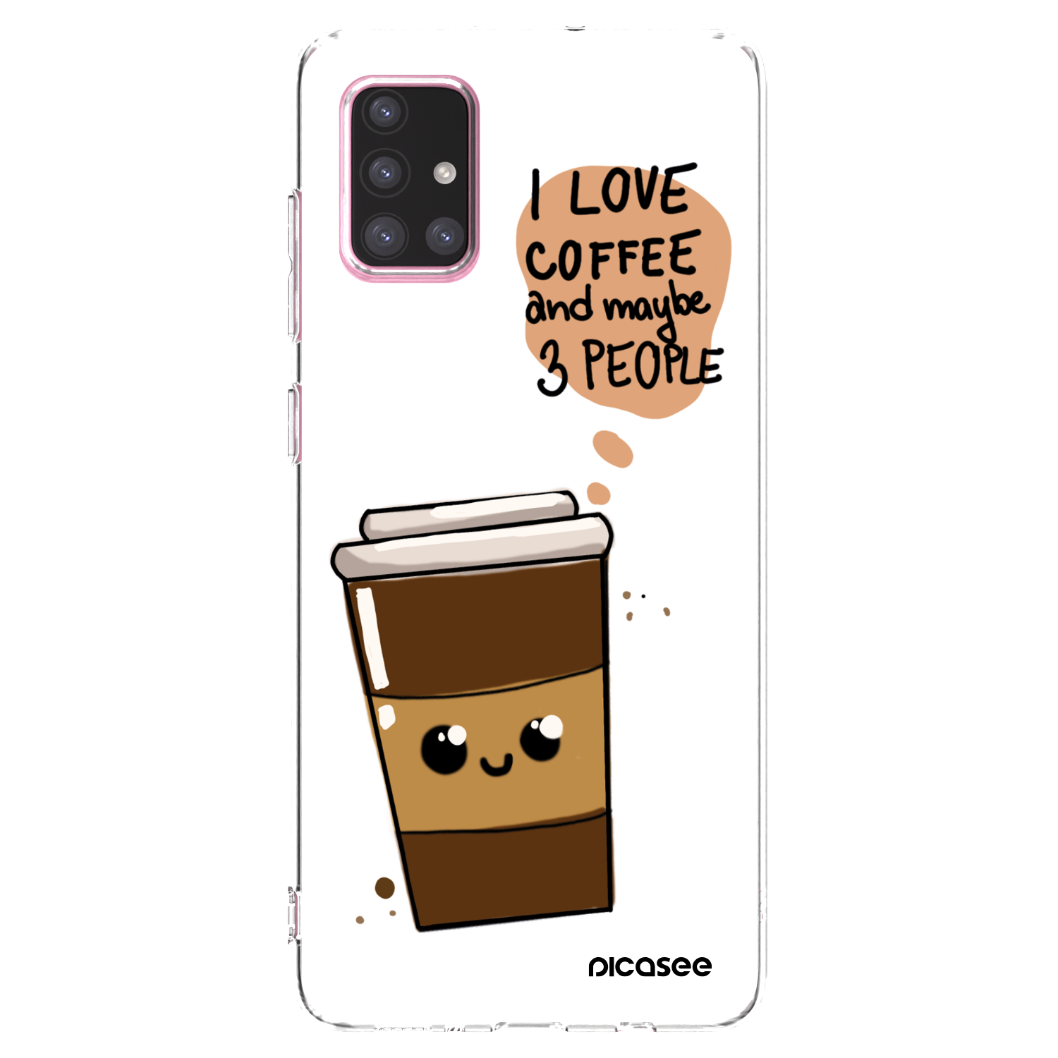 Picasee silikónový prehľadný obal pre Samsung Galaxy A71 A715F - Cute coffee