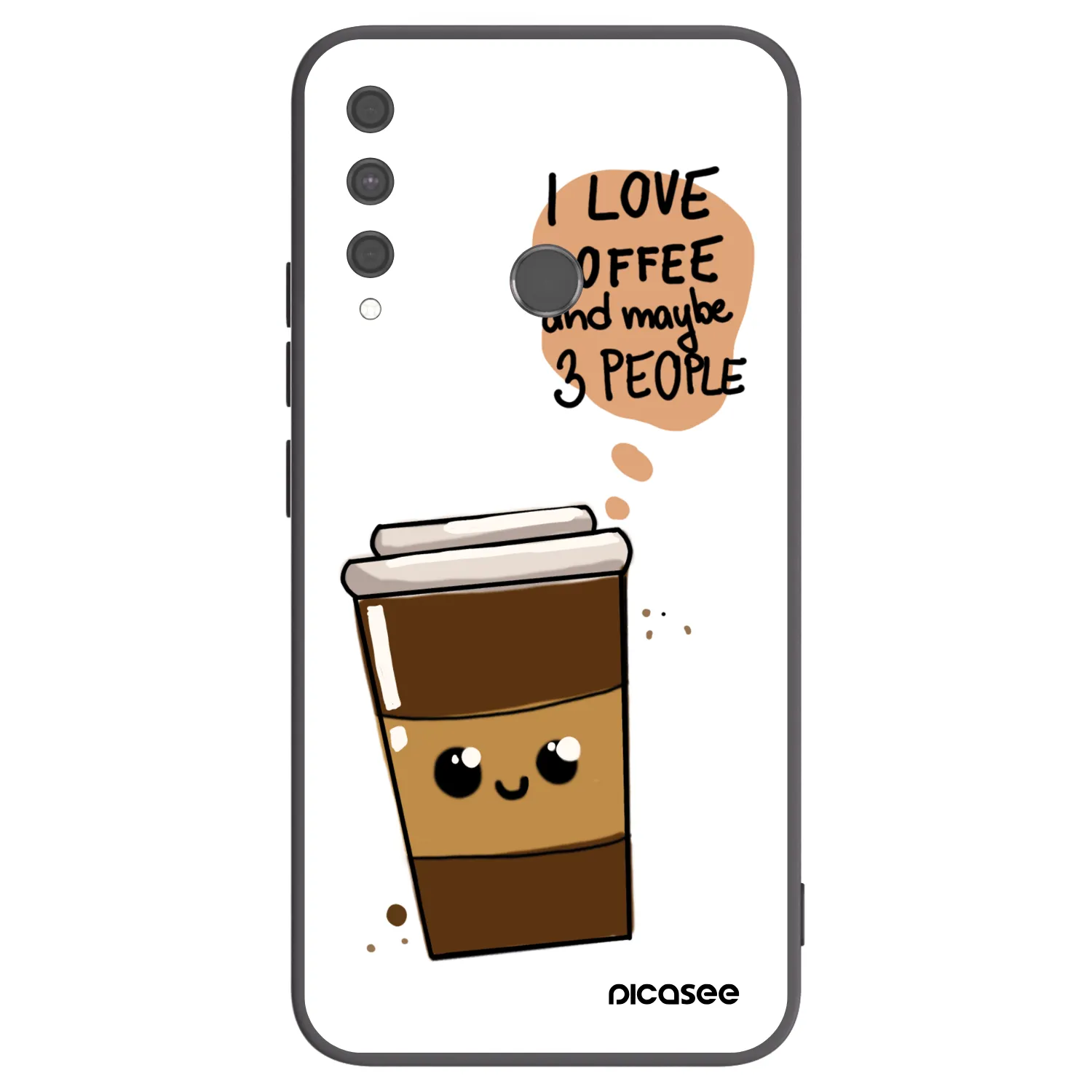 Picasee silikónový čierny obal pre Huawei P40 Lite E - Cute coffee
