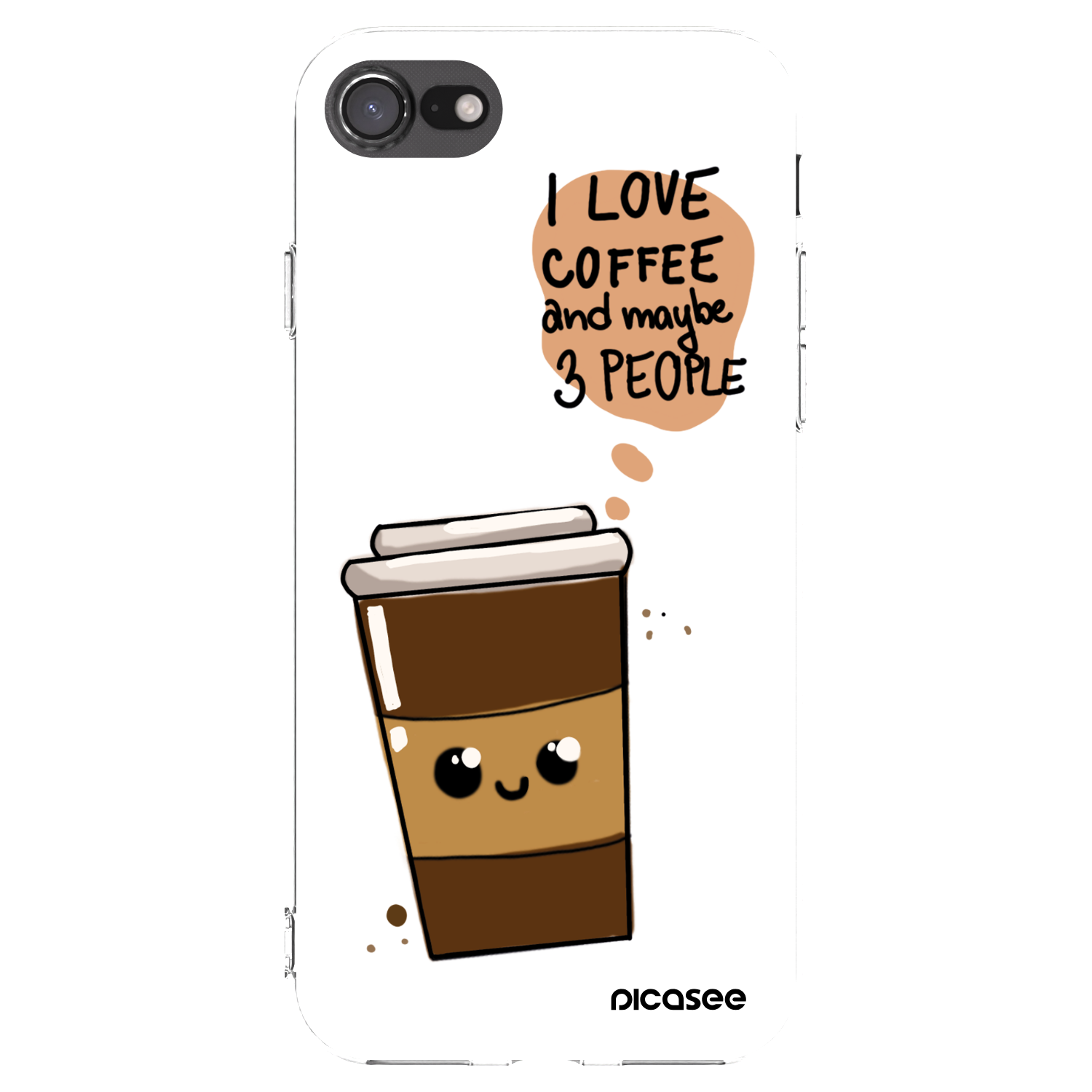 Picasee silikónový prehľadný obal pre Apple iPhone SE 2020 - Cute coffee