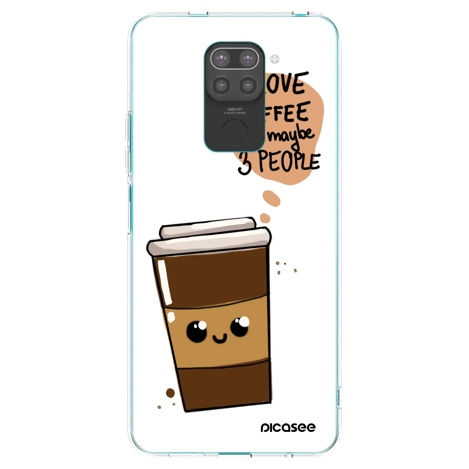 Picasee silikónový čierny obal pre Xiaomi Redmi Note 9 - Cute coffee