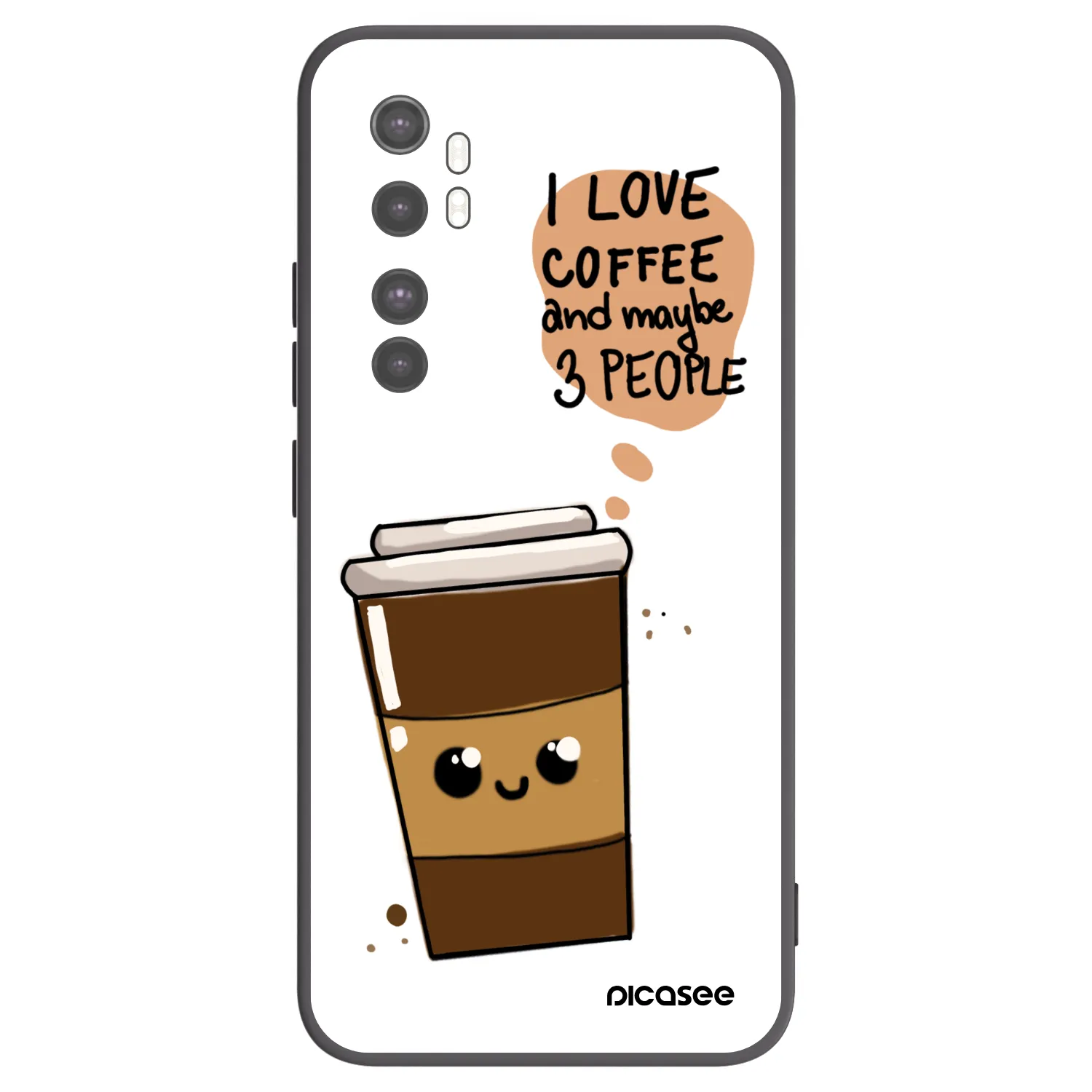 Picasee silikónový čierny obal pre Xiaomi Mi Note 10 Lite - Cute coffee