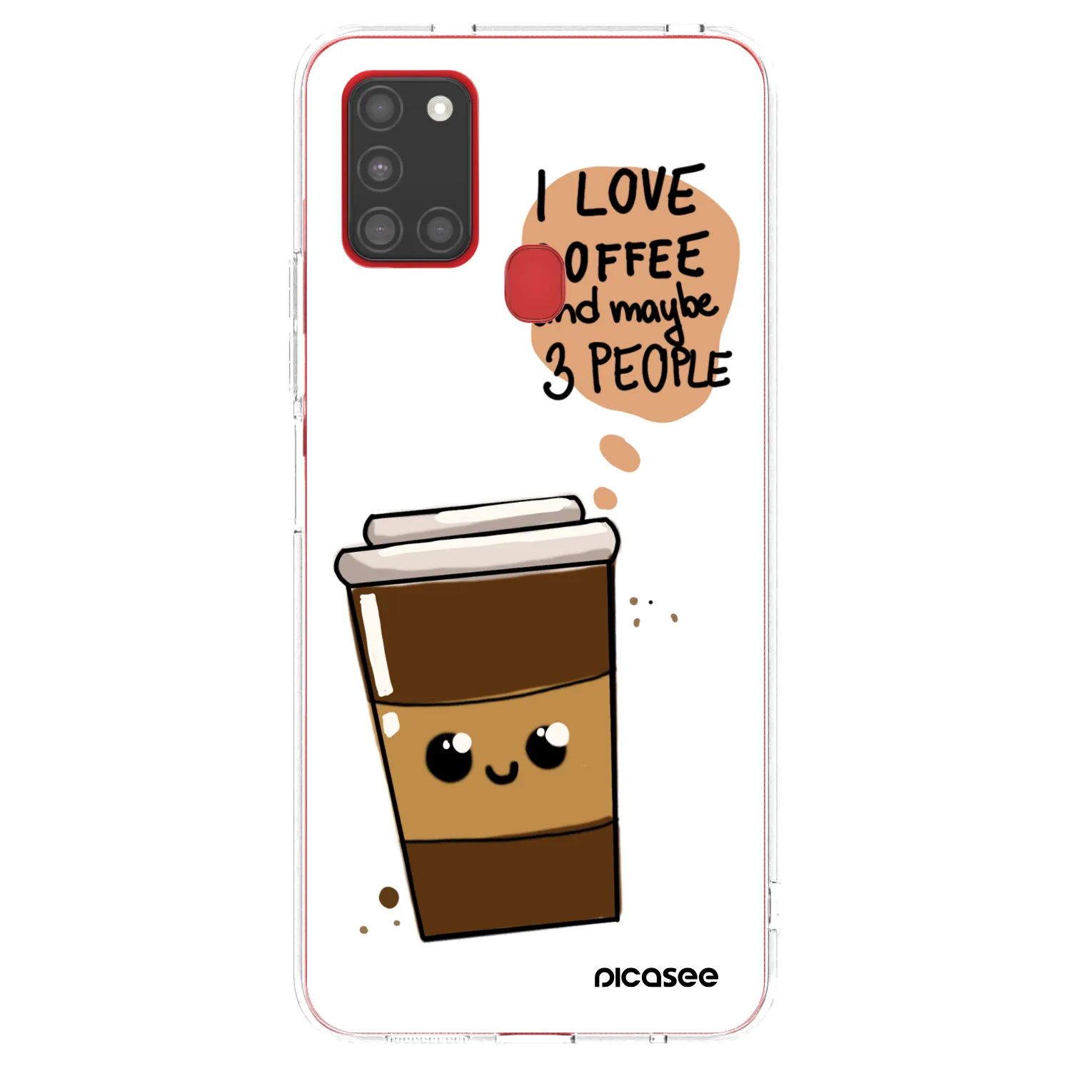 Picasee silikónový prehľadný obal pre Samsung Galaxy A21s - Cute coffee