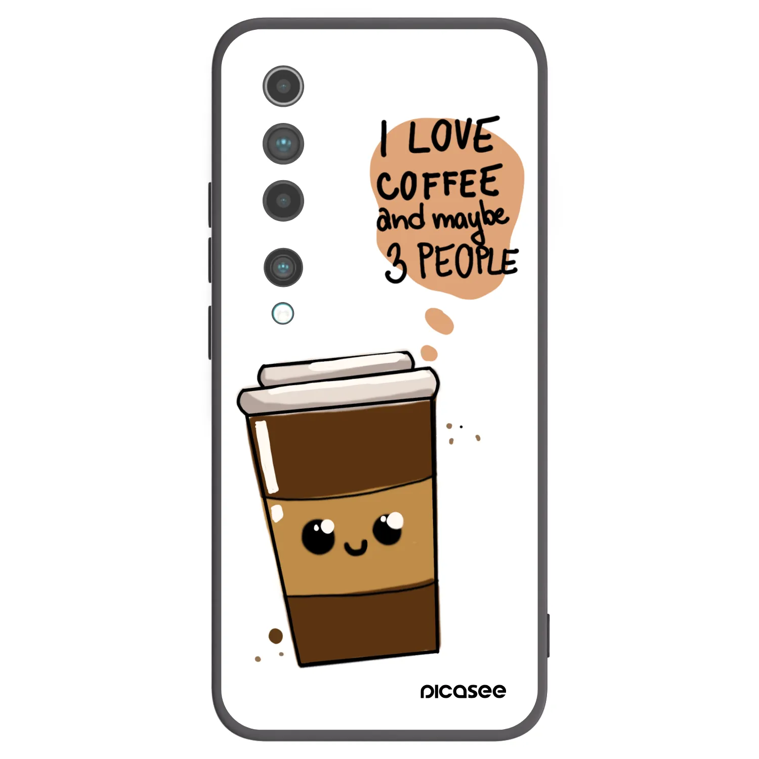 Picasee silikónový čierny obal pre Xiaomi Mi 10 - Cute coffee
