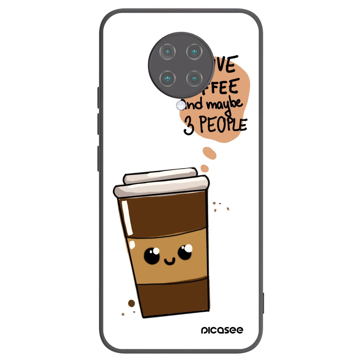 Picasee silikónový čierny obal pre Xiaomi Poco F2 Pro - Cute coffee