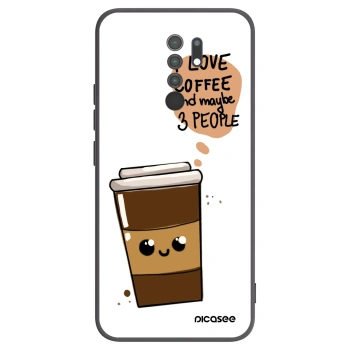 Picasee silikónový čierny obal pre Xiaomi Redmi 9 - Cute coffee