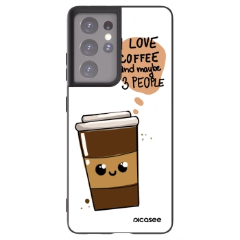 Picasee silikónový čierny obal pre Samsung Galaxy S21 Ultra 5G G998B - Cute coffee