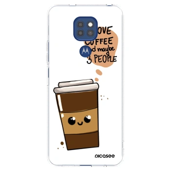 Picasee silikónový prehľadný obal pre Motorola Moto G9 Play - Cute coffee