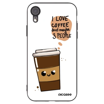 Picasee silikónový čierny obal pre Apple iPhone XR - Cute coffee