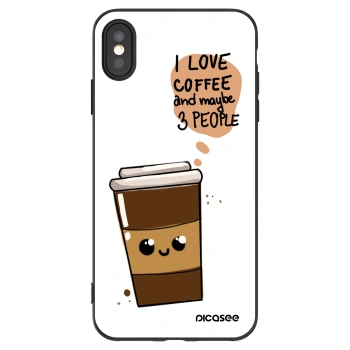 Picasee silikónový čierny obal pre Apple iPhone XS Max - Cute coffee