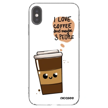 Picasee silikónový prehľadný obal pre Apple iPhone XS Max - Cute coffee