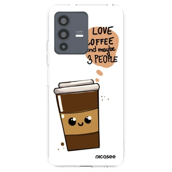 Picasee silikónový prehľadný obal pre Vivo V23 5G - Cute coffee