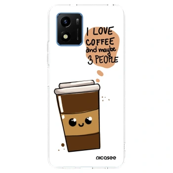 Picasee silikónový prehľadný obal pre Vivo Y01 - Cute coffee