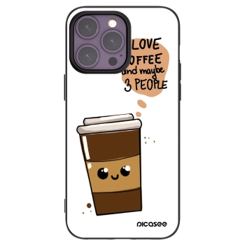 Picasee silikónový čierny obal pre Apple iPhone 14 Pro Max - Cute coffee