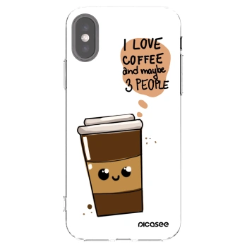 Picasee silikónový prehľadný obal pre Apple iPhone X/XS - Cute coffee