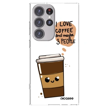 Picasee silikónový prehľadný obal pre Samsung Galaxy S23 Ultra 5G - Cute coffee