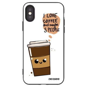 Picasee silikónový čierny obal pre Apple iPhone X/XS - Cute coffee