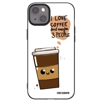 Picasee silikónový čierny obal pre Apple iPhone 15 Plus - Cute coffee