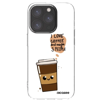 Picasee silikónový prehľadný obal pre Apple iPhone 15 Pro - Cute coffee