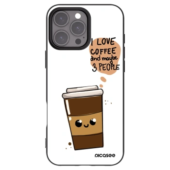 Picasee silikónový čierny obal pre Apple iPhone 16 Pro Max - Cute coffee