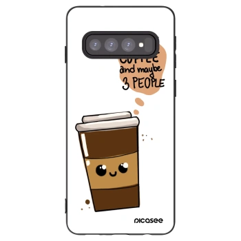 Picasee silikónový čierny obal pre Samsung Galaxy S10 G973 - Cute coffee