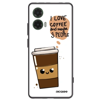 Picasee silikónový čierny obal pre Motorola Moto G35 5G - Cute coffee